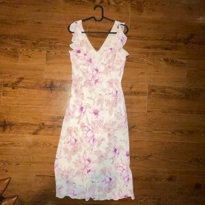 Vintage Sundress La Belle Pink and Cream Floral Dress